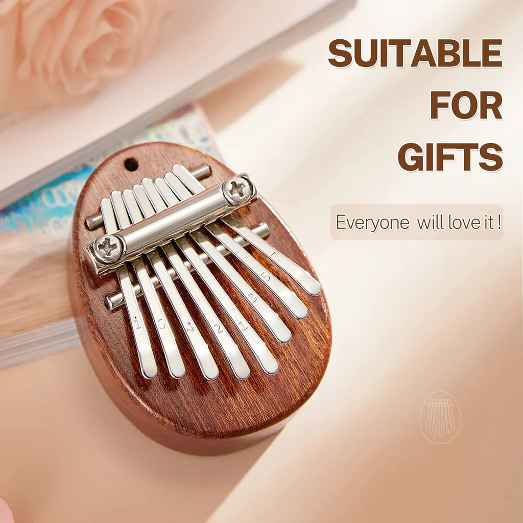 Mini Kalimba 8 Key Thumb Piano 1 Pack Water Drop Style Cute Instrument Portable Exquisite Gift Set for Kids