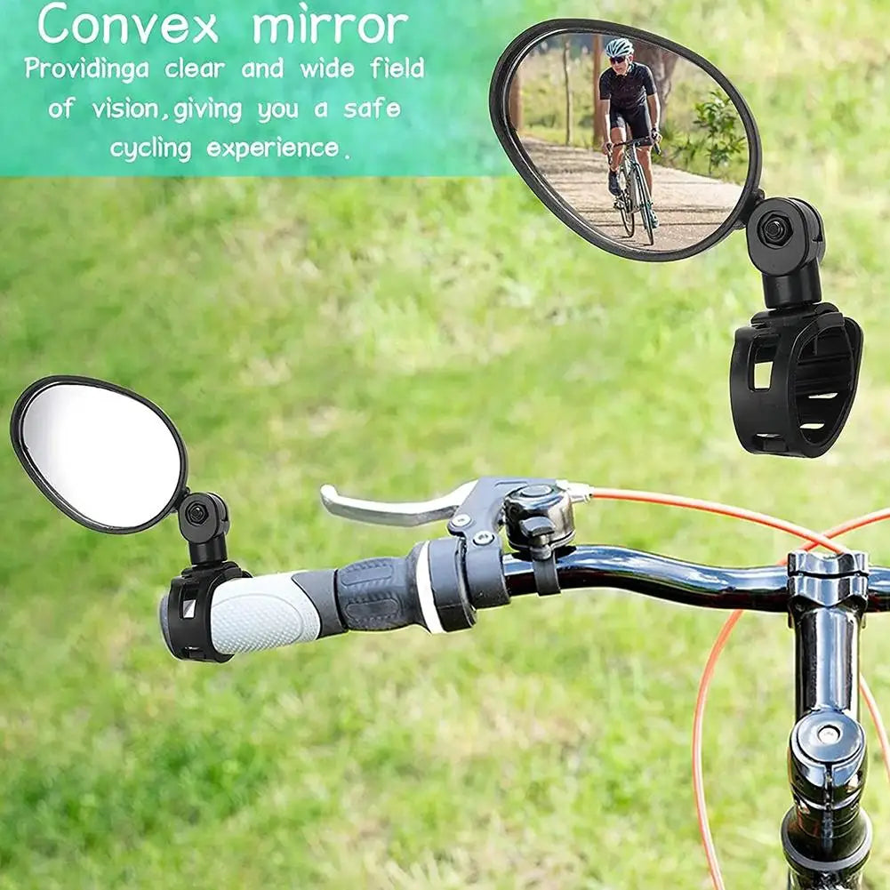 2PC Bike Mirror 360 Degree Adjustable Rotatable Handlebar Mirror Wide Bycicle Accessories Cycling Rear View Mirror Accesorios