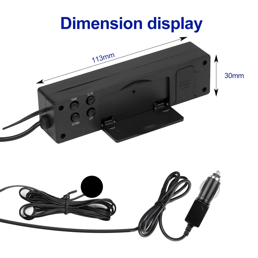4 in 1 Clock Calendar Thermomete Car Multi-Function Color Screen Voltage With LCD Time Date In-Car Outdoor Temperature Display
