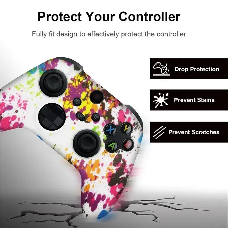 Silicone Protective Case Skin For Xbox Series X/S Controller Gamepad Accessories Thumbstick Grips Caps Joystick Cover Shell