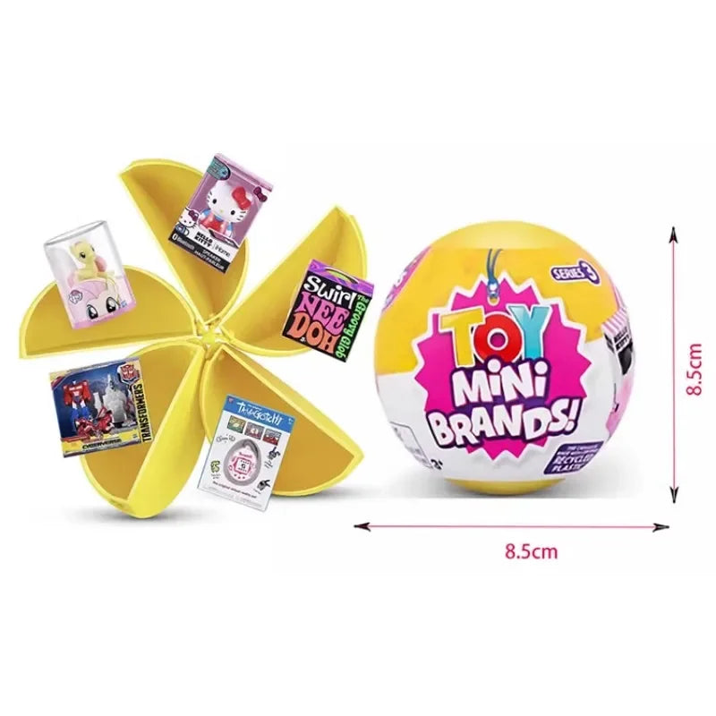 Disney 5 Surprise Capsule Toys Mini Brands Series 3 Mystery Blind Box Fashion Surprise Ball Cartoon Figures Collectible Toys