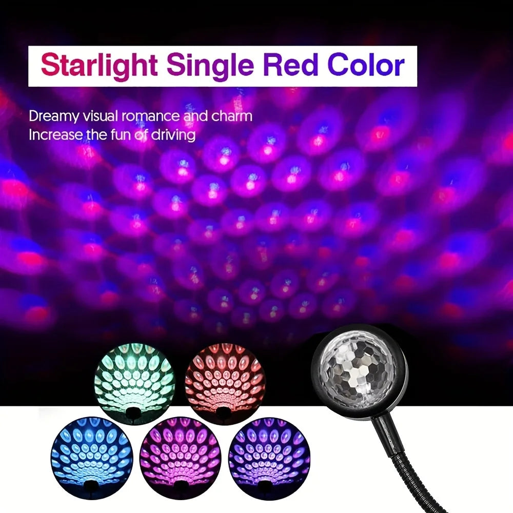 vehicle LED Starry Sky Night Light, USB Powered Galaxy Star Projector, Lamp for Car Roof, Room, Ceiling Decor, Plug and Play