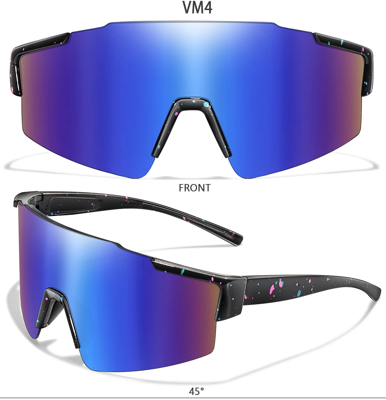LOISRUBY Band New Style Cycling Sunglasses Sports Bike Glasses Men Women Mtb Bicycle Eyewear Large Windproof Eyewear UV400