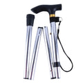 Foldable Walking Cane Adjustable Lightweight Aluminum Travel Cane T Handle Anti Slip Rubber Tip Portable Stick Senior Travel Aid