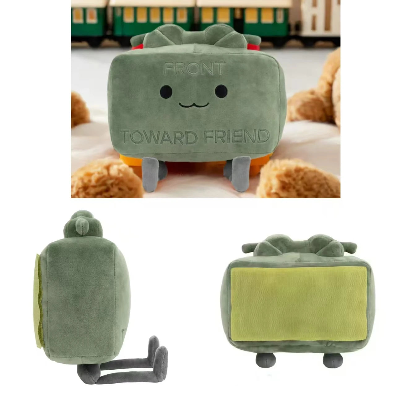 New Clay the Claymore Plush Doll Kawaii Green Square Doll Pillow Accessories Gift Collection Model For Kid Birthday Gifts