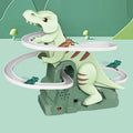 Dinosaur Climbing Slide Music Toy with 3 Dinosaurs, Puzzle Fun Electric Slide Toy Car, Halloween Boy and Girl Christmas Gift