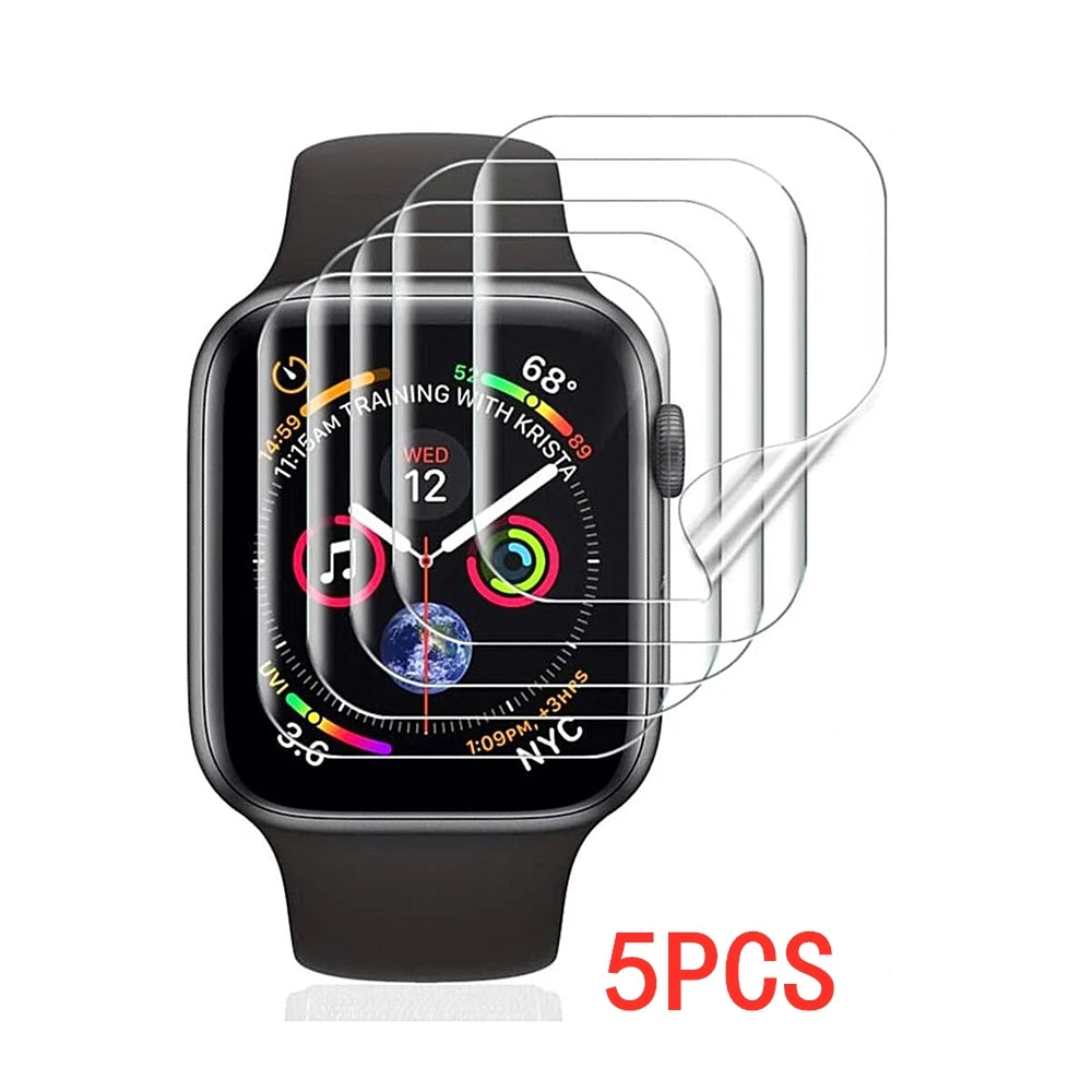 5Pcs/lot Hydrogel Film Screen Protector for Apple Watch Series 9/8/7/6/5/4 41mm 44mm 45mm TPU Clear HD Protective For iwatch