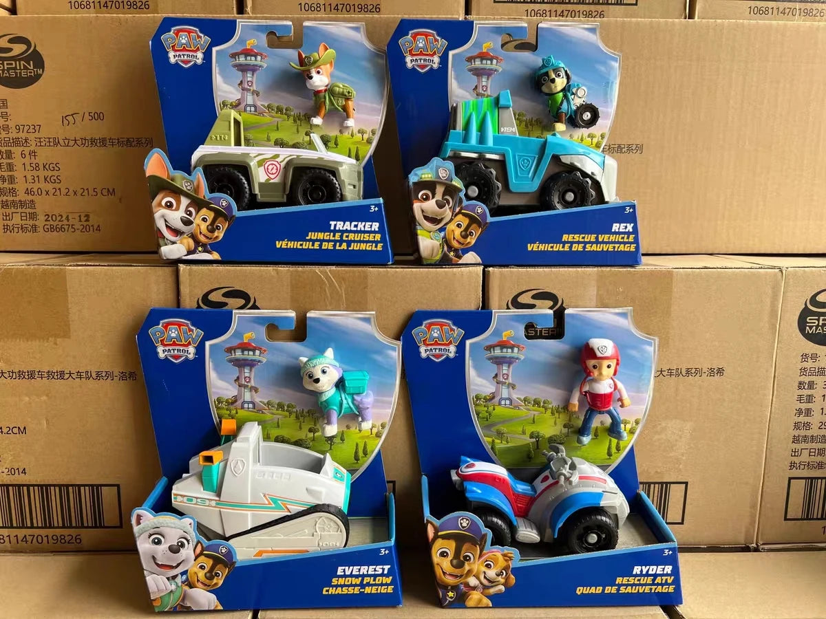 100% Genuine Paw Patrol Kids Toy vehicles with Action Figure Dogs Anime Doll Kids Model Children Birthday Christmas Gift