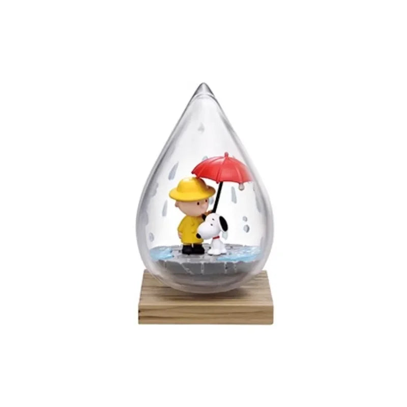 RE-MENT Snoopy Scene Blind Box Toys Bottle Weather Bottle Miniature Spike Andy Anime Figures Doll Model Toys Collect Ornaments