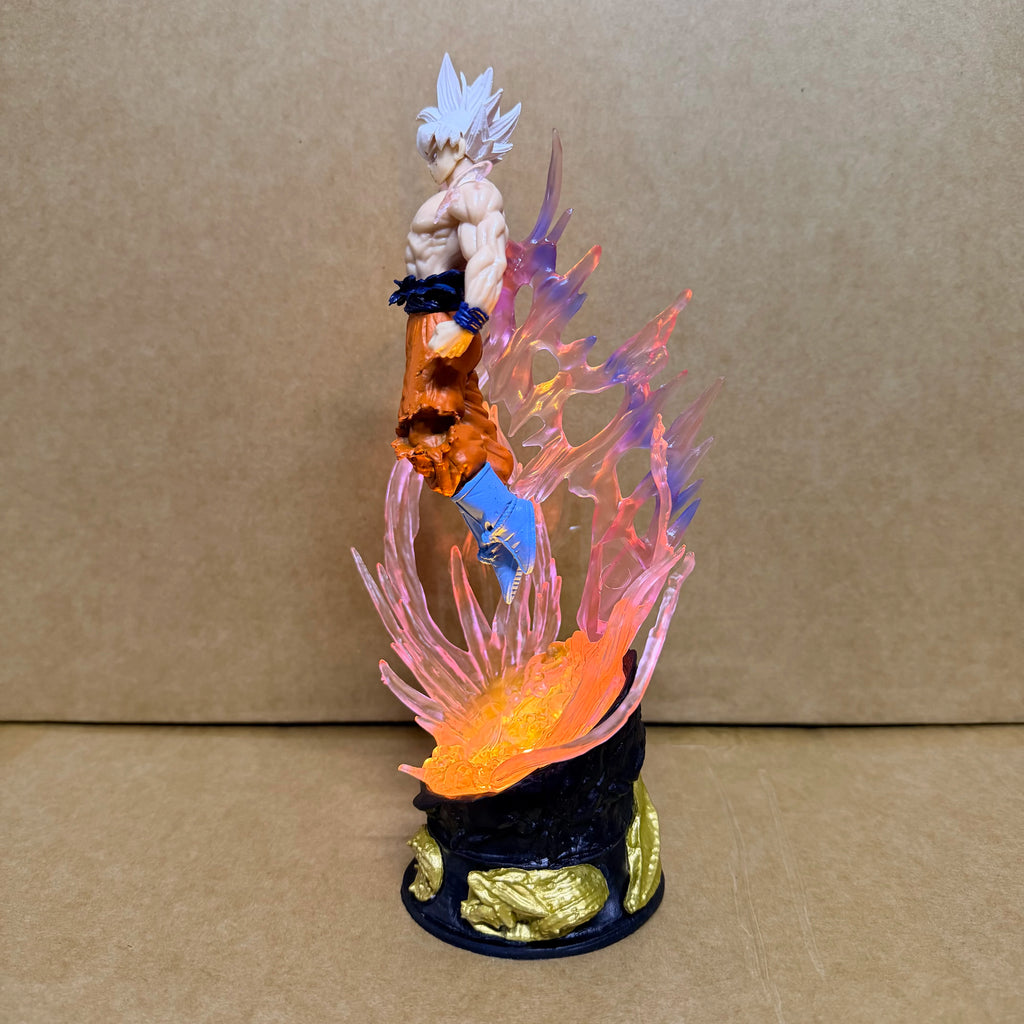 24cm Anime Dragon Ball Son Goku Action Figures Ultra Instinct Super Saiyan Statue Pvc Emit Light Model Boy Toy Collection Gifts