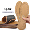1 Pair Leather Leisure Insoles for Shoes Ultra thin Deodorization Breathable Shock Absorption Cushion Sole Insert