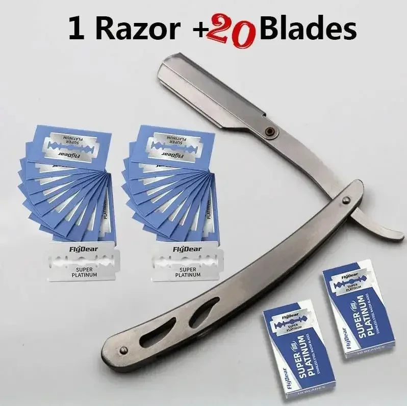 Edge Stainless Steel Shaver Barber Razor Men Professional Manual Shaver StraightFolding Shaving Shave With Blade