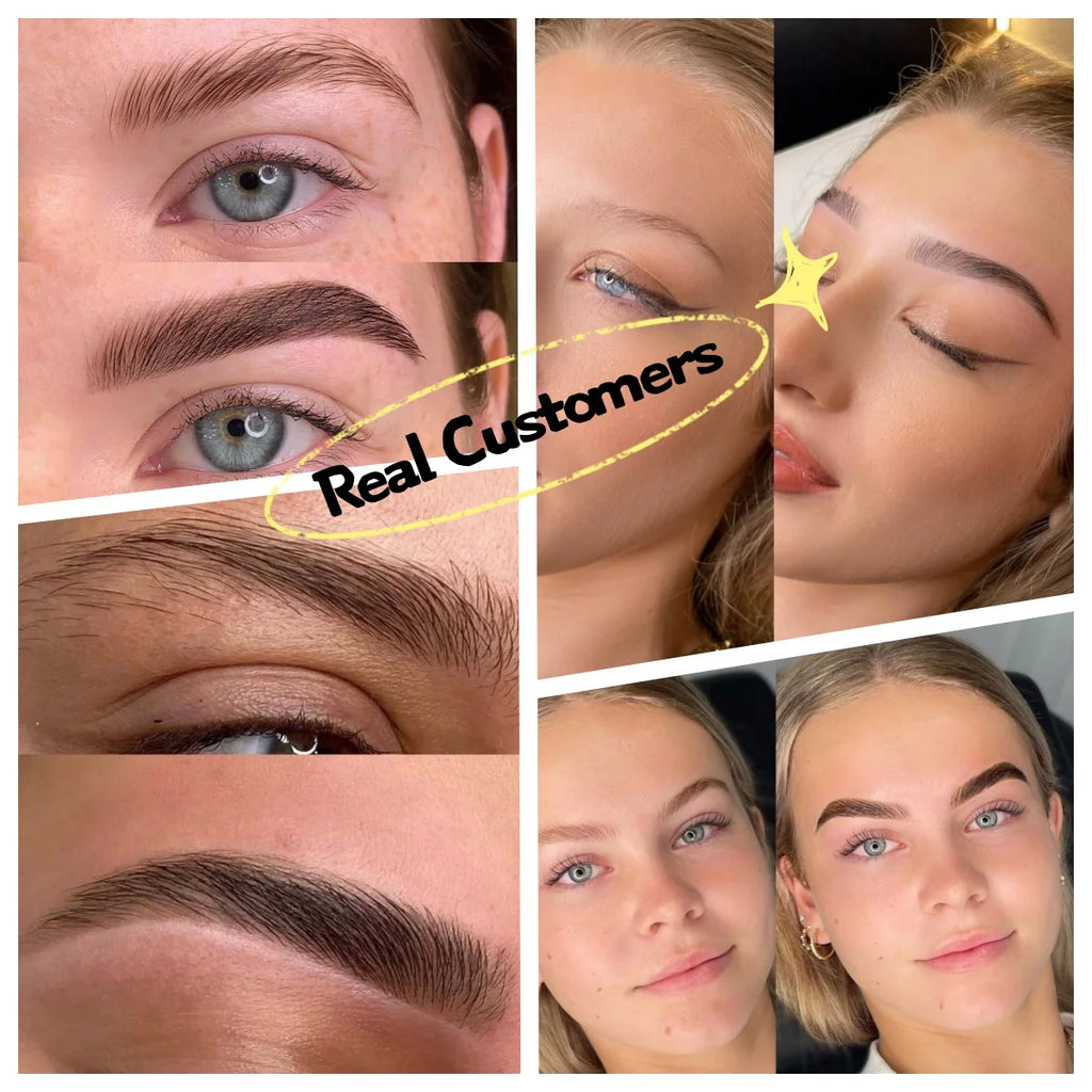 Professional Henna Brow Tint Kit Black Brown Waterproof & Long Lasting Eyebrow Dye for Home Use Natural Looking Brow Enhancer