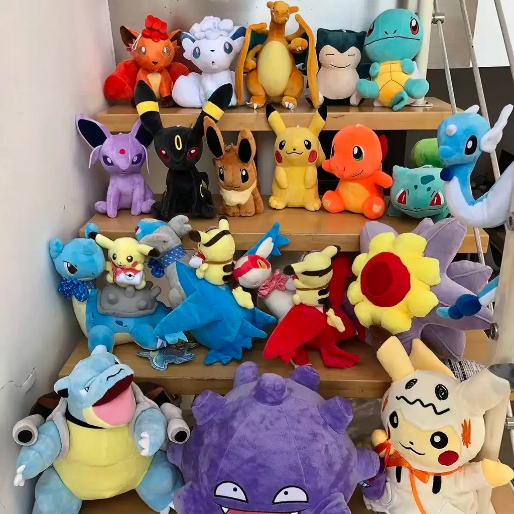 Cute Pikachu Plush Toy Pokemon Charmander Squirtle Bulbasaur Stuffed Doll Eevee Scorbunny Gengar Snorlax Christmas Gifts