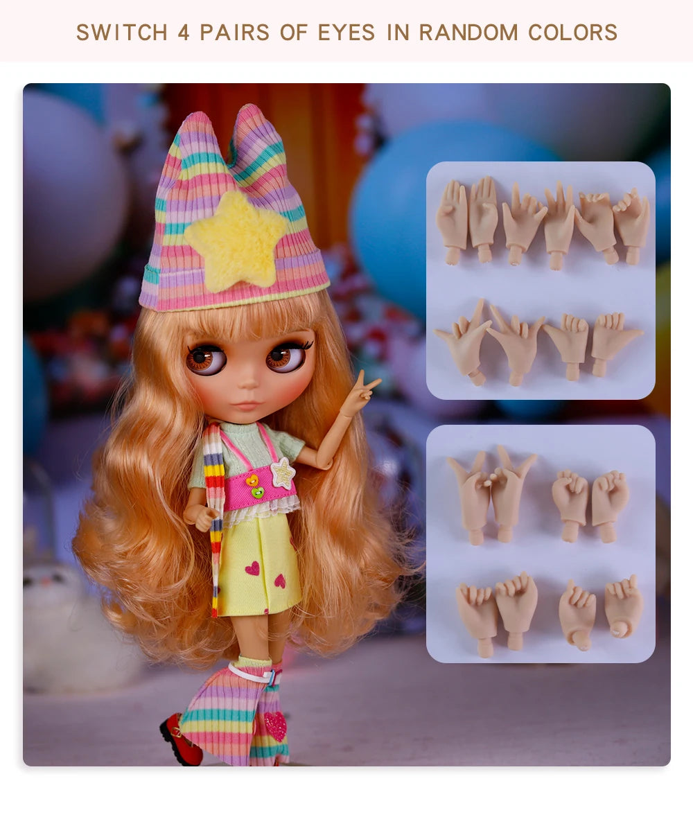 ICY DBS Blyth Doll Tan Skin Matte Face With Eyebrows Special Price 1/6 BJD JOINT body Neo Christmas Gift Anime