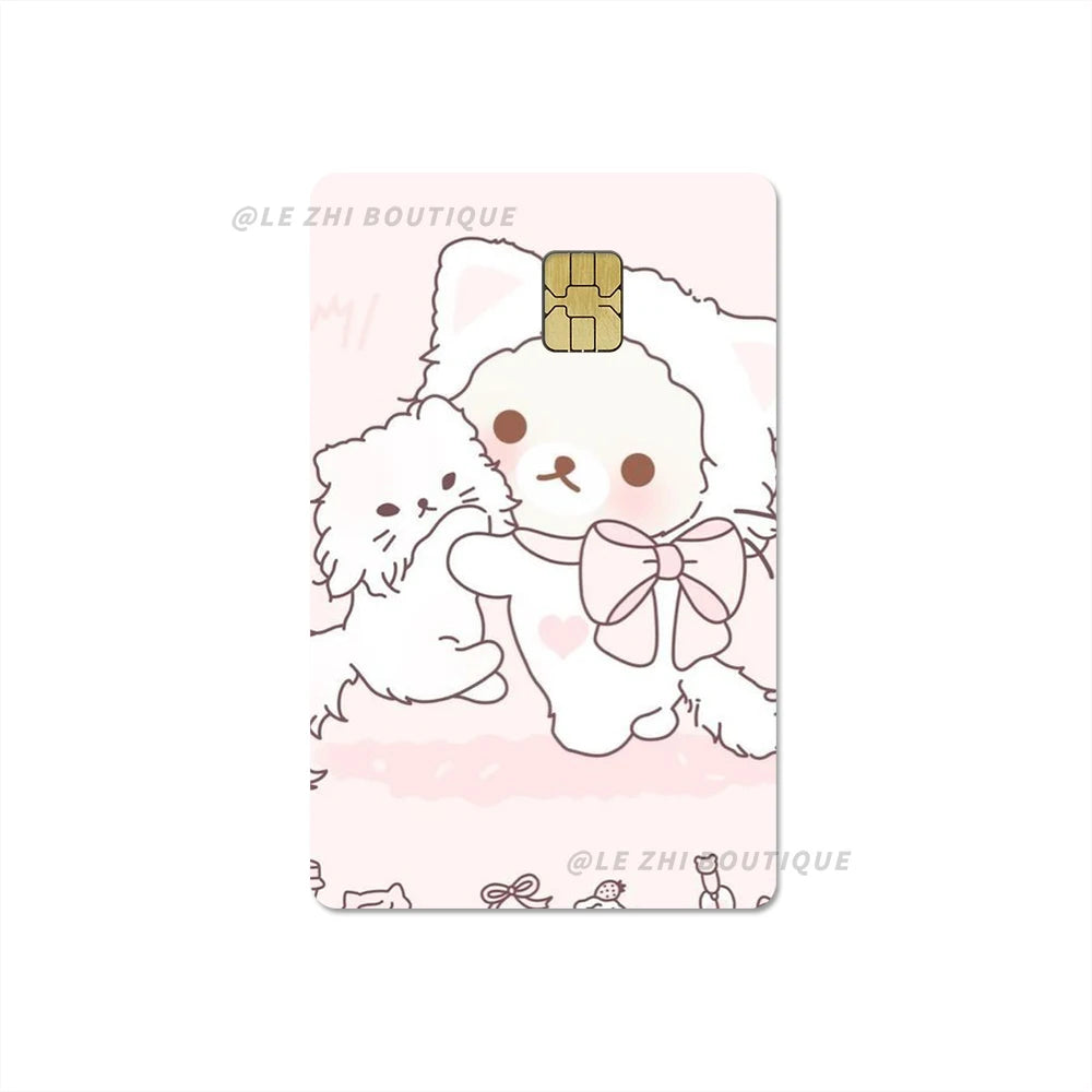 Japan Anime Cute Cartoon Bear Credit Debit Card Sticker Kawaii Bus Pass Diy Waterproof Small Chip Film Sticker Decoration