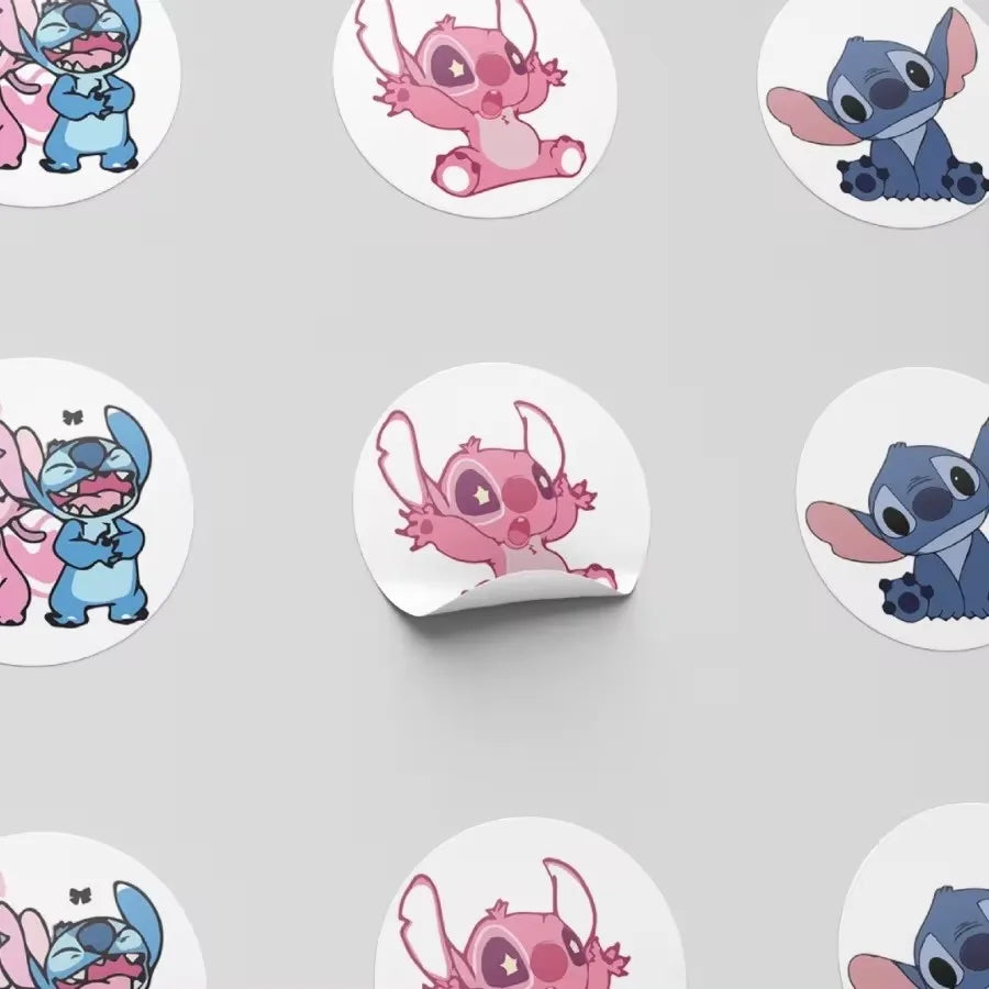 Kawaii 500pcs Disney Stitch Diy Stickers Anime Seal Label Decorative Cartoon kids Party candy Stickers Rolls Stickers Toys