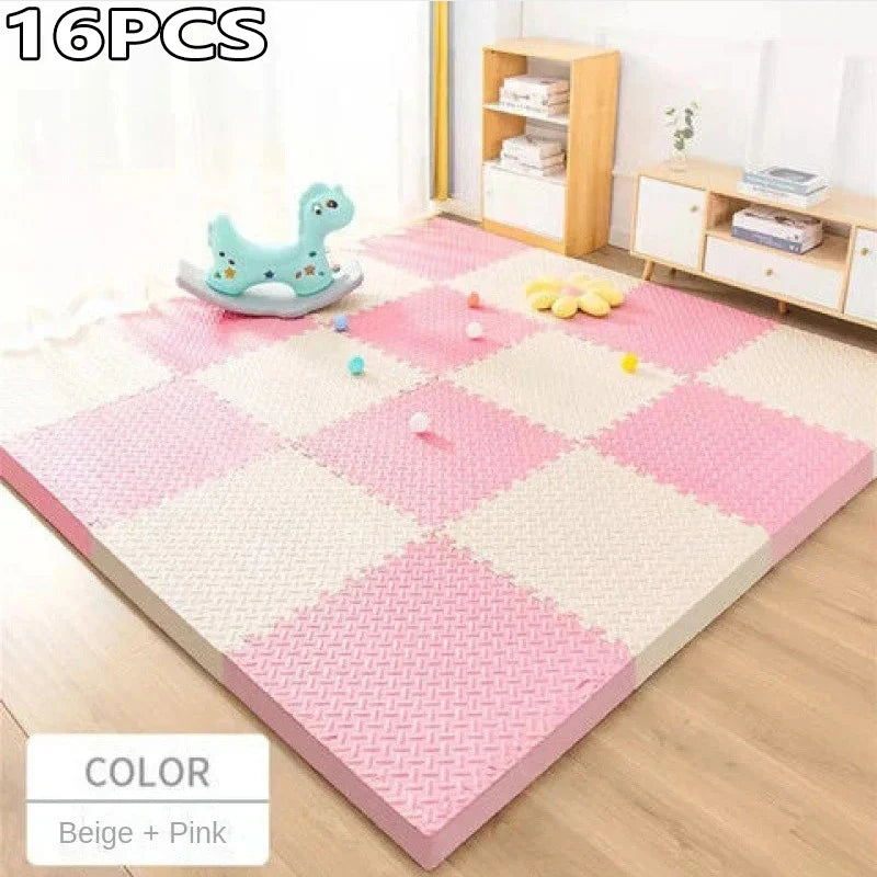 1-16PCS 30*30cm  Sports Gym Protection EVA Leaf Grain Floor Mats Yoga Fitness Non-Slip Splicing Rugs Thicken Shock Room Workout