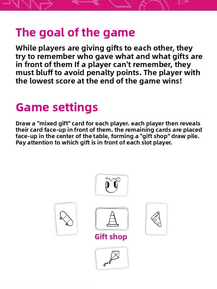 That’s Not A Hat Party Game Set Memory Tabletop Game 3-8 Players Cards for Family Gatherings Interactive Fun Gift