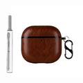 Retro Leather PU Case For AirPods 4 4th ANC 2024 Cover With Cleaner Pen Headphone Wireless Charging Box For AirPods 4 Coque Capa