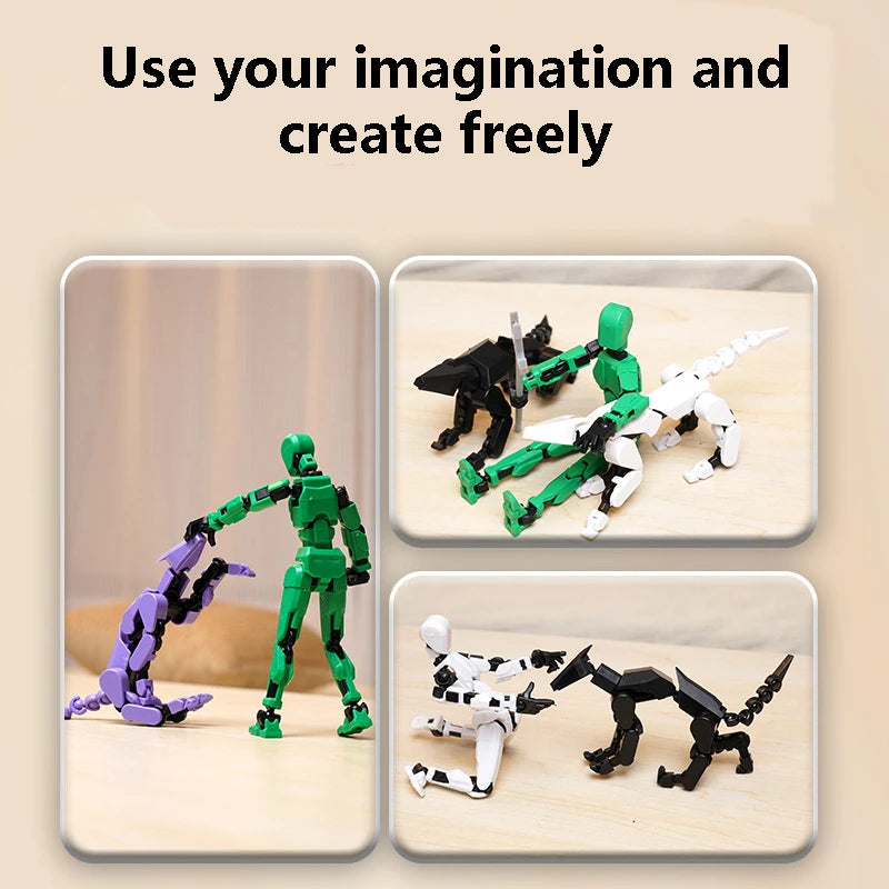 3D Multi-Jointed Movable Shapeshift Robot Joint Dog Creative Printed Mannequin Dummy Action Model Doll Toys for Children's Gifts