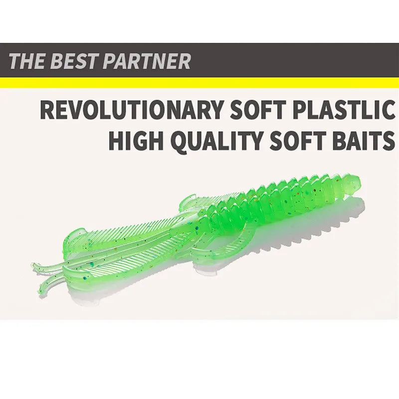10pcs silicone soft bait lobster fishing bait 8cm sunken shrimp rotating double tail sea fishing outdoor fishing accessories