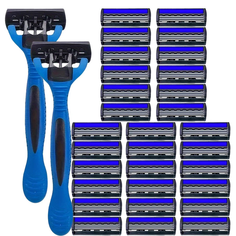 NEW Shaver Men Razor Shaving 3 Layer Stainless Blade Shaver Reusable Safety Razor Hair Removal Shaver Imported Blade Multi Tool