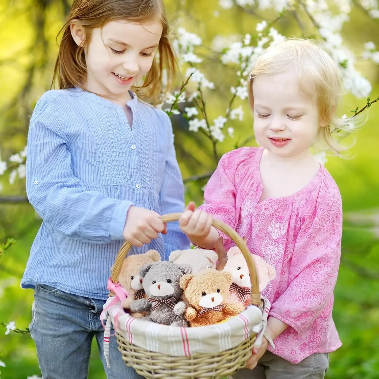 12pcs Bear Baby Shower Favors For Guest Mini Toy Bear Keychains Thank You Tags Organza Bag Baby Shower Gifts Birthday Parties