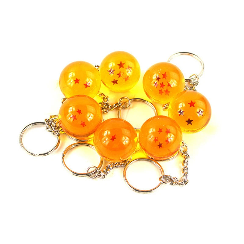 2.7cm 7PCS/set Anime Son Goku Shenron Dragonball Crystal Ball Resin Action Figure Model Toy Kids GIft Keychain