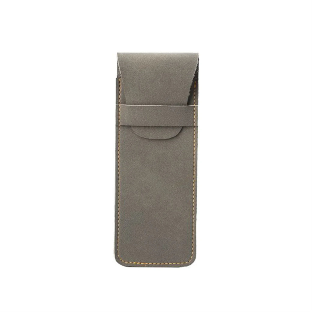 Vintage Frosted PU Leather Flap Pen Case High-end Fountain Pen Protective Sleeve Large Capacity Double Set of Pen Case