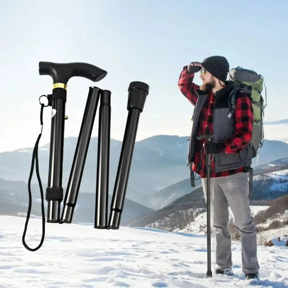 Lightweight Foldable Walking Stick for Hiking Travel & Elderly Support Crutch