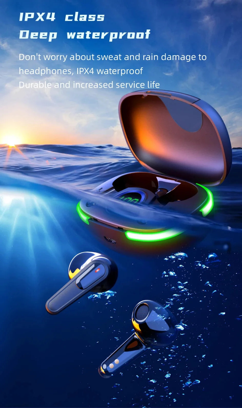 PRO 80 New Bluetooth Earphones Wireless In Ear TWS Touch Digital Display Sports Bluetooth Earphones