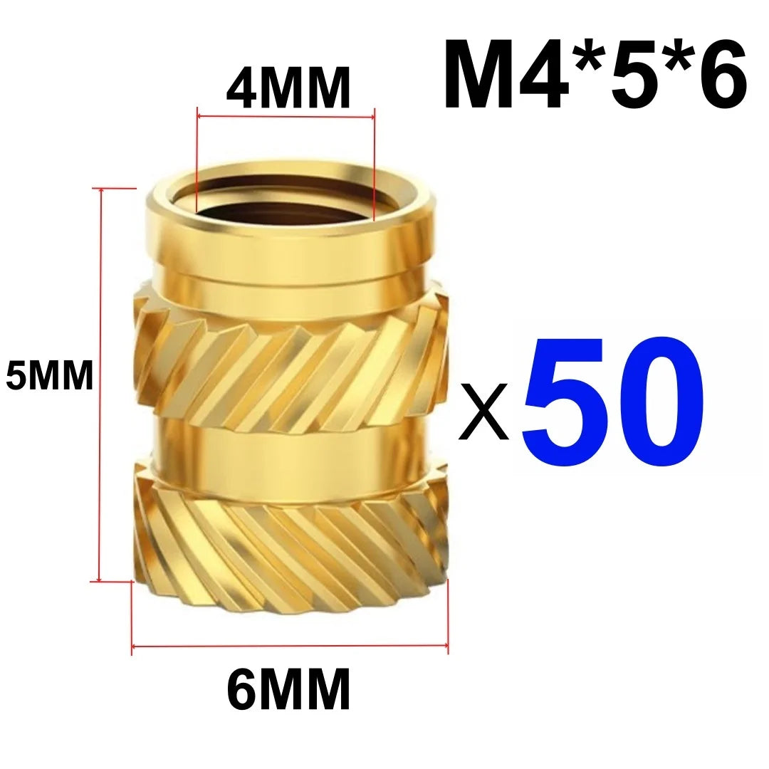 Heat Embedment Inserting Nuts M3 M4 M5 Threaded Knurled Brass Hot Melt Screw Nut For 3D Printer Voron 2.4 And Others