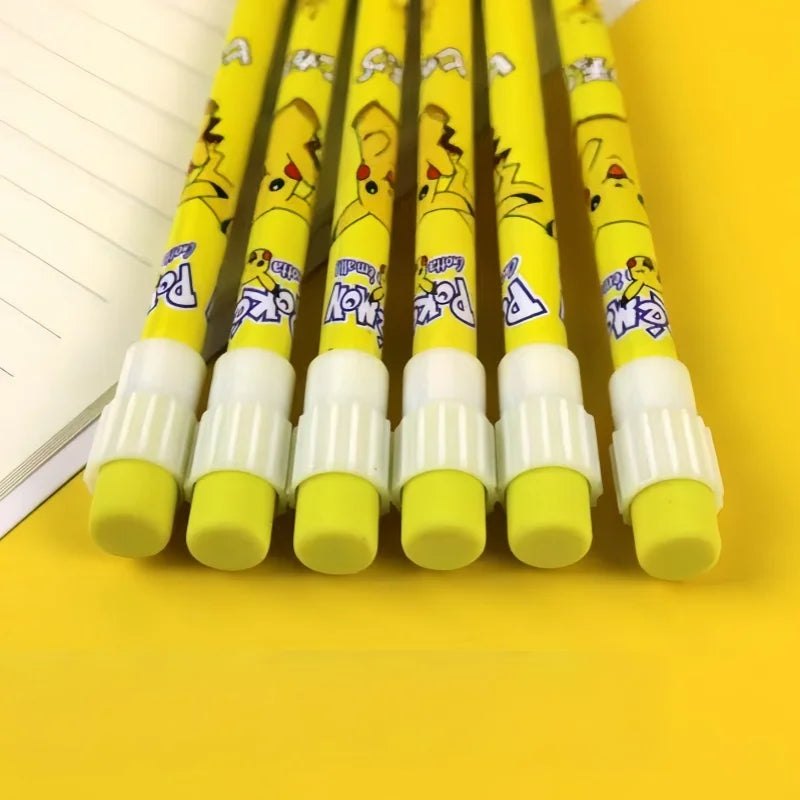 Pikachu Student Stationery Set Anime Kawaii Pencil Case Pencil Ruler Eraser Zipper Storage Bag for Kids Birthday Gift