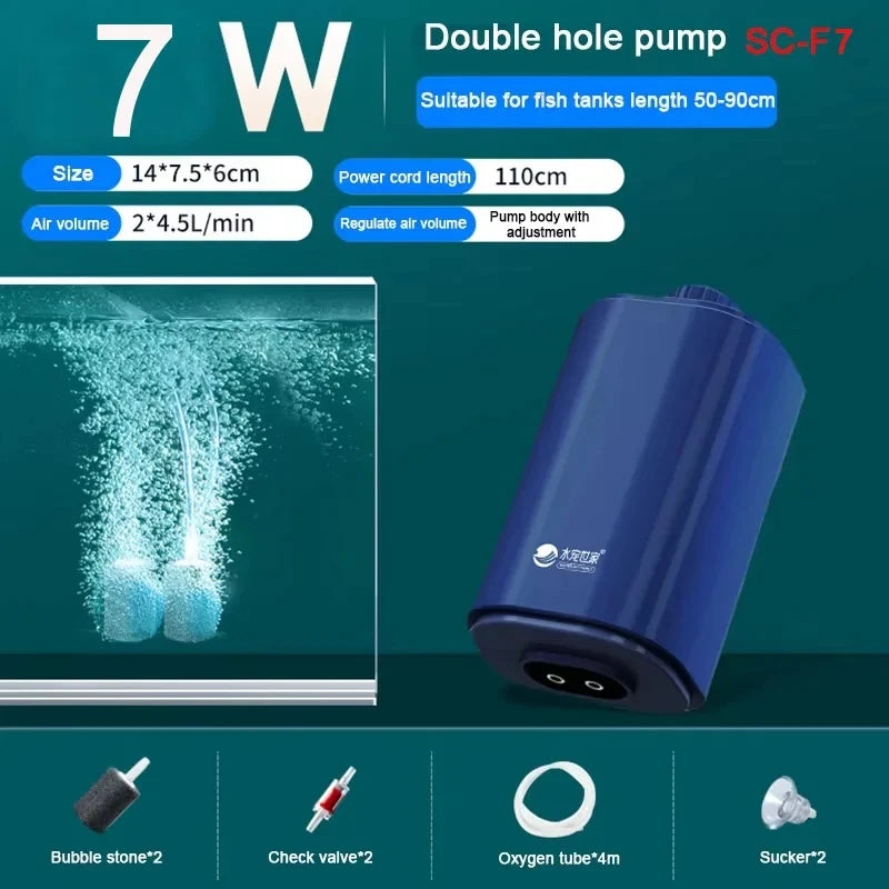Silent Aquarium Oxygen Air Pump with Check Valve Fish Tank compactor Oxygenator Aquarium Air Compressor Aerator 220v 3w-14w