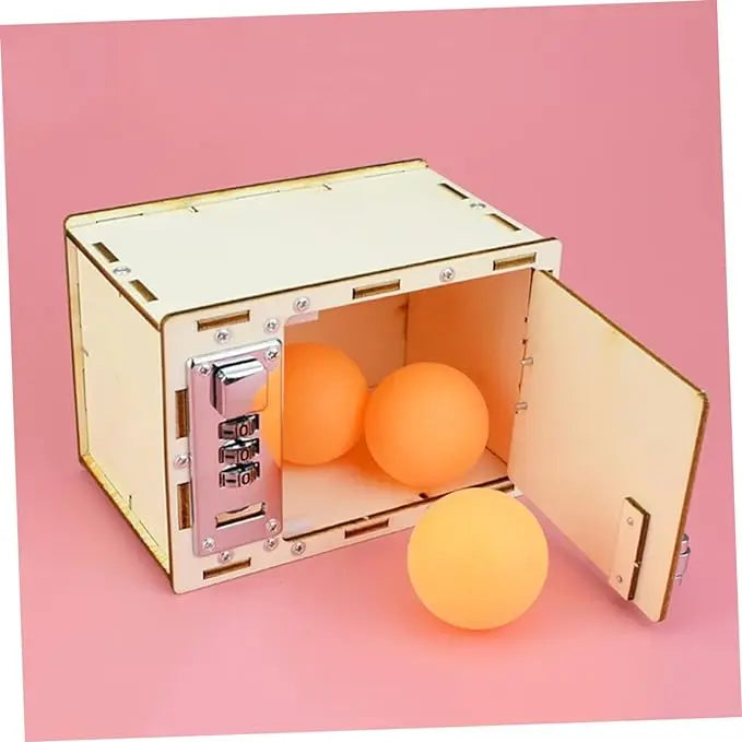 DIY Wooden Password Box for Kids Assembling Manual Machine Code Box Mechanical Lockbox Science Experimental Money Financial Toys