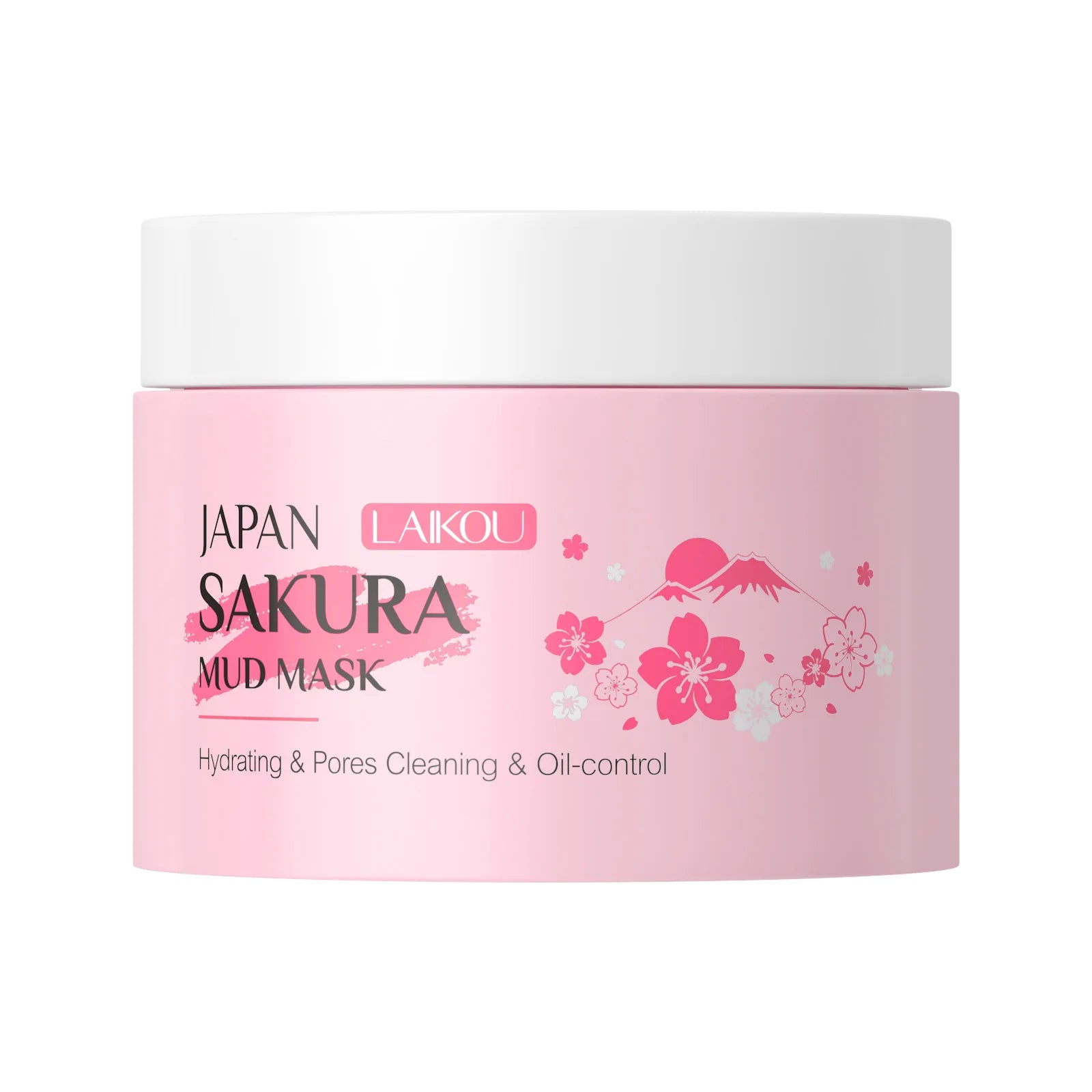 Laikou Sakura Mud Mask Deep Cleansing Oil Control Balance Antioxidan Shrink Pores Remove Blackheads Refreshing Facial Mask90/25g