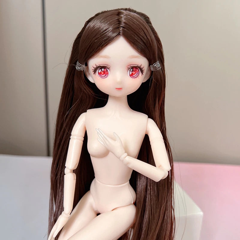 30cm Anime Style Doll Toys 1/6 Toy 11 Joints Movable Wither Skin Doll Girls Diy Dress Up Toys Gifts