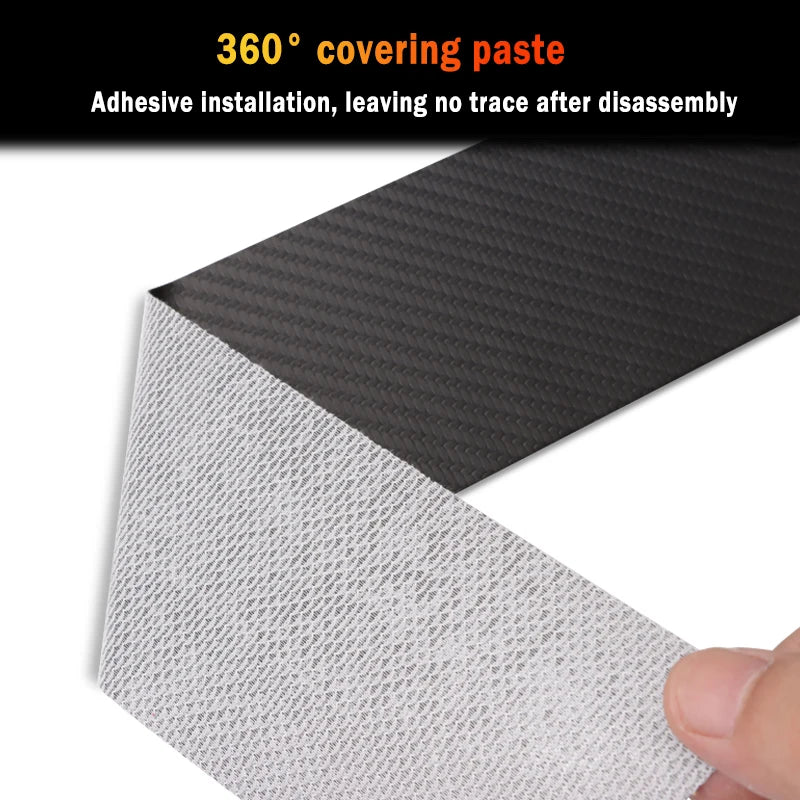 Universal Leather Door Sill Protection Strip Carbon Fiber Car Trunk Trunk Decoration Car Rear Bumper Protection Strip Auto Parts