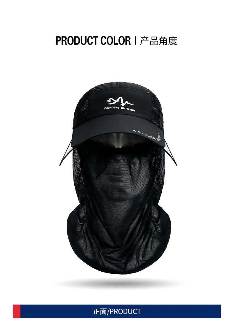 360 ° portable fishing sun hat, outdoor cycling and hiking sun protection, detachable and adjustable fishing equipment