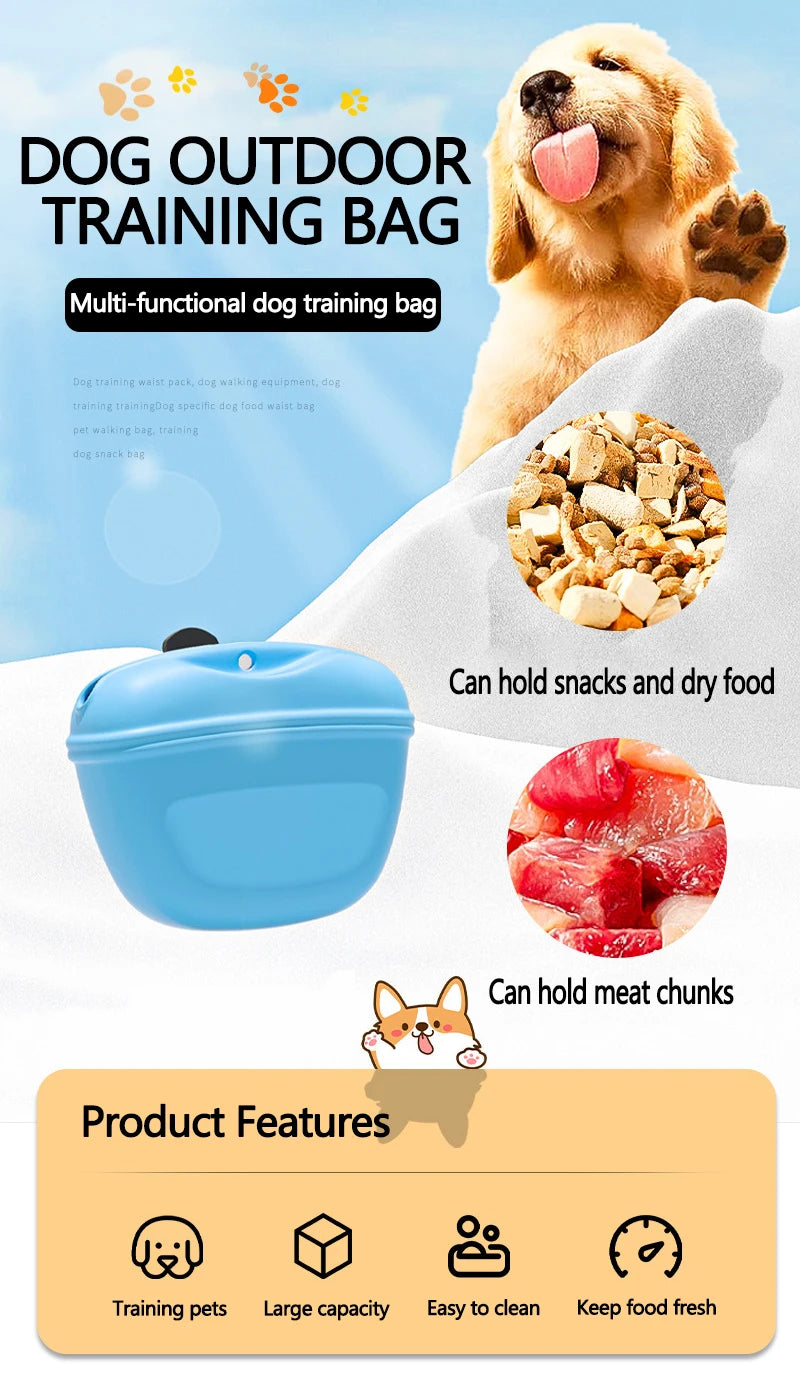 Pet Feeding Bag Outdoor Training Dog Food Pocket Portable Silicone Pet Snack Pouch Outdoor Walking Dog Hanging Style Waistpack