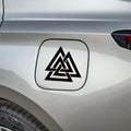 1PC Interlocking Triangle Vinyl Sticker - Black/Red/White Waterproof Self-Adhesive for Car, Laptop, Phone & DIY Decor