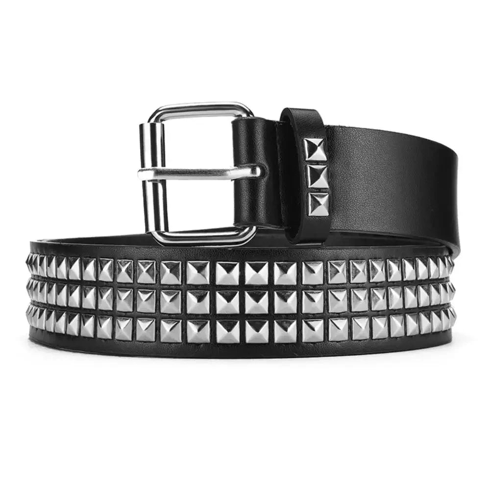 Trend Rivet Belt Heavy Metal Belt Men Women Punk Nightclub Rock Style Belt Jeans Belt Y2K Belt Fashion Decoration Women's Belts
