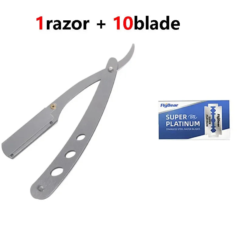 Edge Stainless Steel Shaver Barber Razor Men Professional Manual Shaver StraightFolding Shaving Shave With Blade