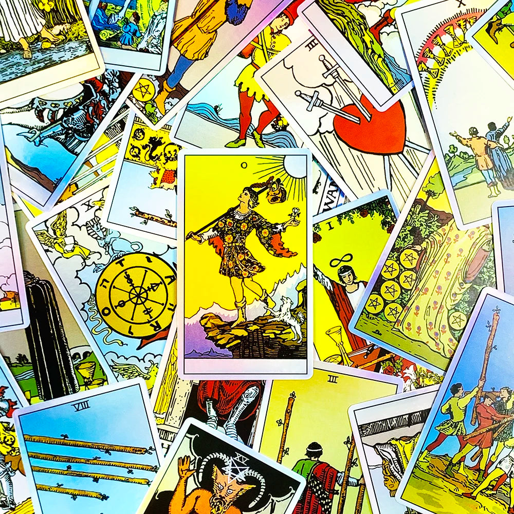 Tarot Oracle 78pcs Colorful Cards Family Entertainment Board Game Fate Divination Card Game,Christmas and New Year Gifts