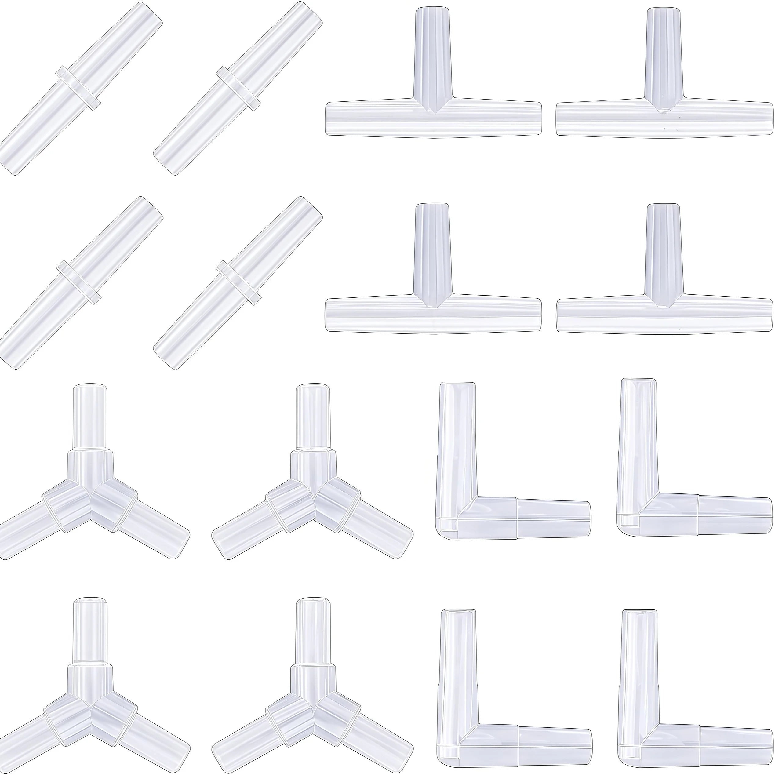 40/20 Pieces Aquarium Air Pump Connector Kit - Durable Plastic Airline Connectors, 4 Unique Designs for Fish Tank Oxygen Distrib