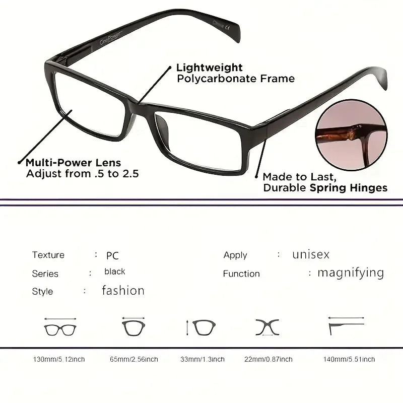 Newest Multifocal Reading Glasses Women Men Auto Adjusting Bifocal Glasses For Readers