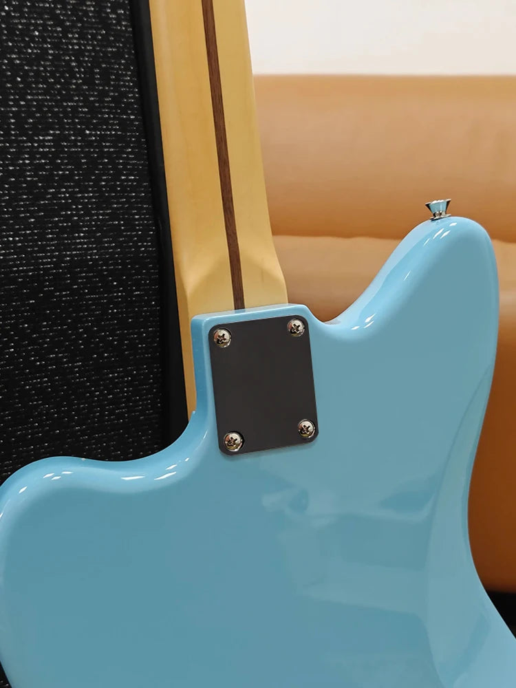 1Set  Bass Guitar Neck Plate,Electric Guitar Neck Joint Connecting Strengthen Plate with Plastic Back Plate & Mounting Screws