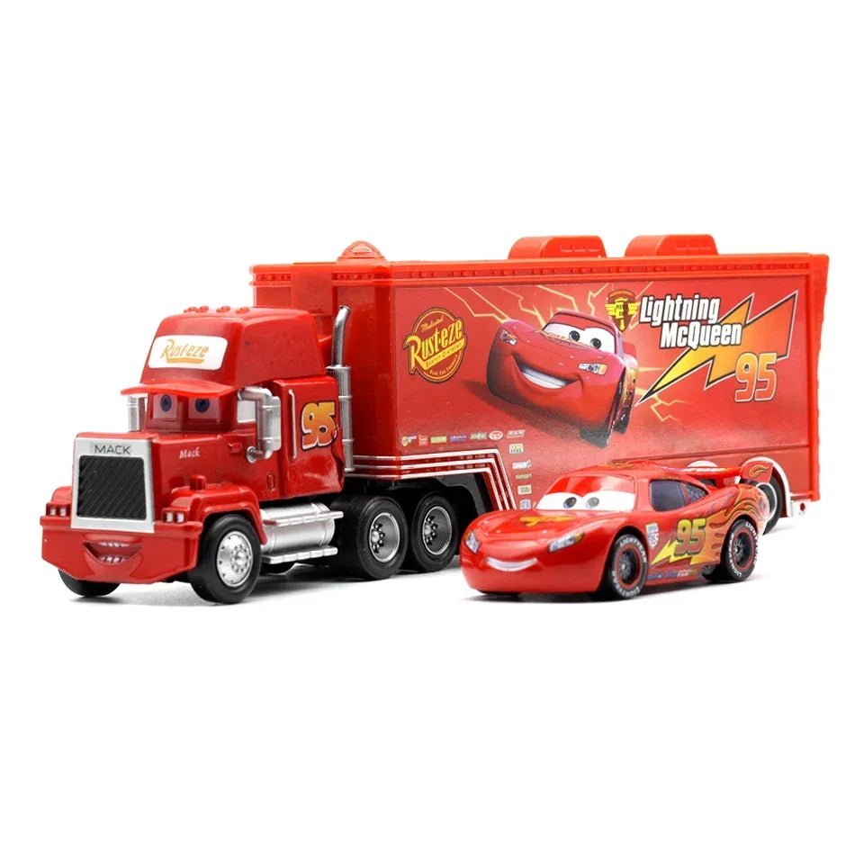 IN STOCK! Disney Pixar Cars And Truck Set Lightning Mcqueen Uncle Mike The King Cruz Model Trucks Car Christmas Gift for Kids