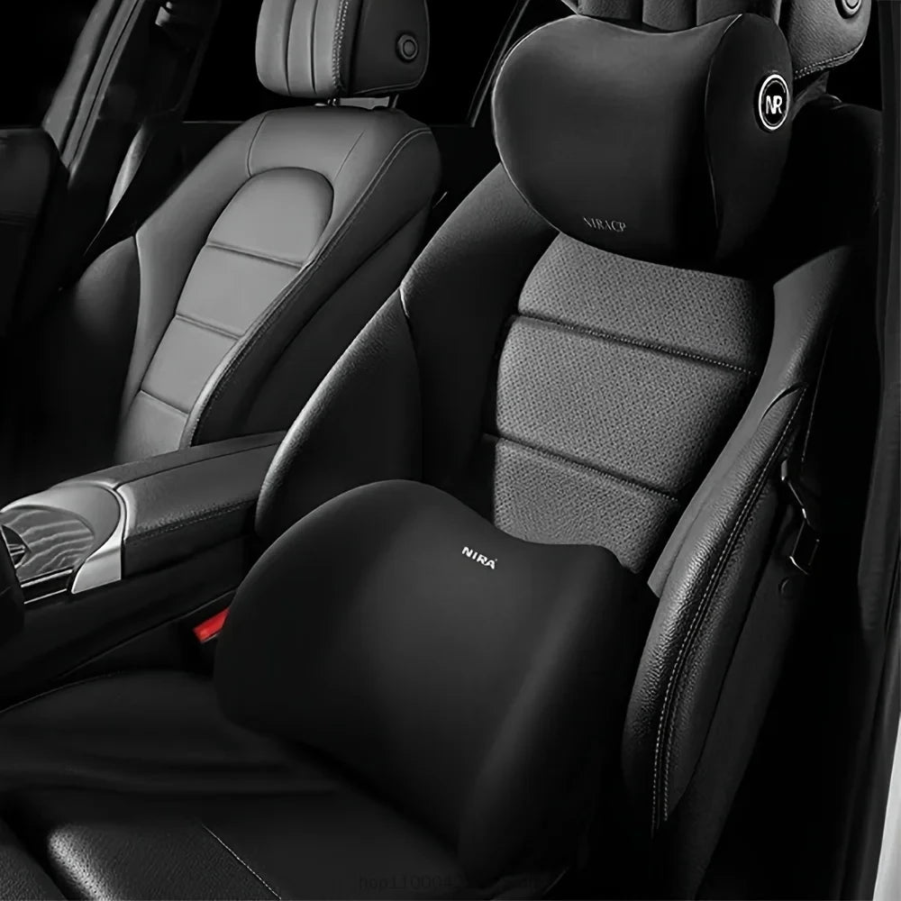 Ergonomic memory foam car seat cushion - suitable for all seasons comfort car headrest - lumbar cushion or headrest or set